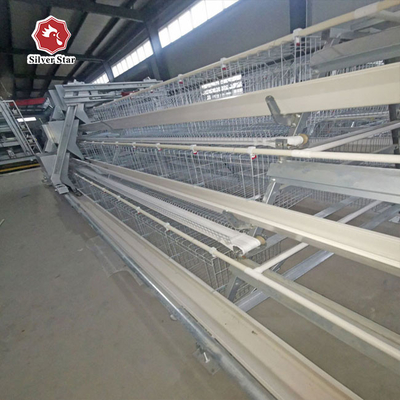 Full Automatic Battery Chicken Cage A Type Galvanized Silver Color