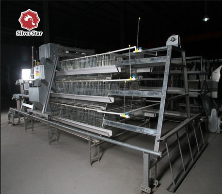 Galvanized 3-10Tiers H Type Layer Cage , 384 Chicken Egg Laying Cages