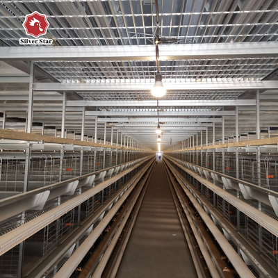 Ventilational Automatic Layer Cage System , 4 Tier 120 Birds Chicken Battery Cages